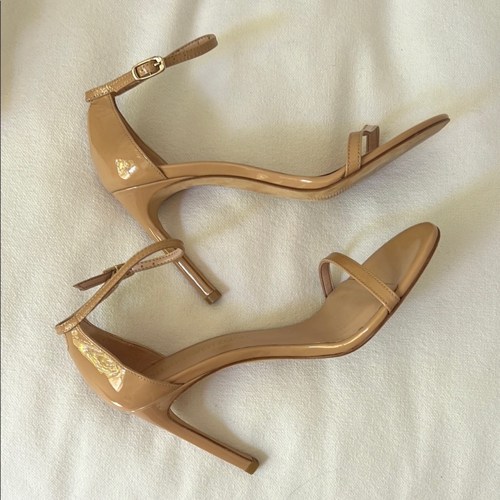Stuart Weitzman Nude 100mm Nudistsong Ankle Strap Heels